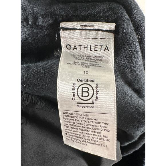 Athleta Cabo Linen Jogger Womens Size 10 Black Lightweight - Picture 9 of 10